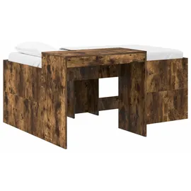 vidaXL Hochbett mit Schreibtisch für Kinder 80 x 160 cm Eiche Geräuchert