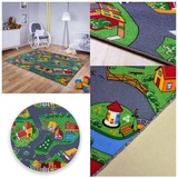 MDEKOR Spielteppich für Kinderzimmer Kinderteppich Straßenteppich 130x190 cm Autostraße für Jungs Mädchen | Große Spielteppiche für Kleinkinder | Kinderspielteppich Straßenverkehr Auto