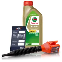 1 L Liter Castrol Edge Fluid Titanium 5W-30 LL Motoröl inkl. Castrol Ölwechselanhänger und Einfülltrichter