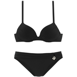 s.Oliver Push-Up-Bikini, mit Zierring an der Hose, schwarz Gr.34 Cup A,