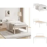 Betten & Bettgestelle - Living Seniorenbett Weiß 75x190 Cm Massivholz Kiefer