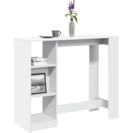 vidaXL Bartisch mit Regal 124 x 46 x 103,5 cm Weiß