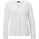 GOLDNER Elegantes Chiffonshirt mit Jersey-Details Weiß 42