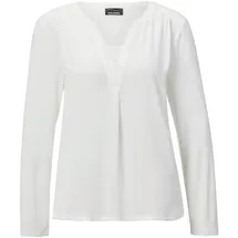 GOLDNER Elegantes Chiffonshirt mit Jersey-Details Weiß 42