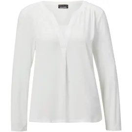 GOLDNER Elegantes Chiffonshirt mit Jersey-Details Weiß 42