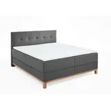 Meise Möbel meise.möbel Boxspringbett Catania 180 x 200 cm Stoff Grau Anthrazit