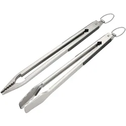CHEFGASTRO BBQ Präzisions-Grillbesteck | Grillzange & Grillpinzette | 41cm | Edelstahl
