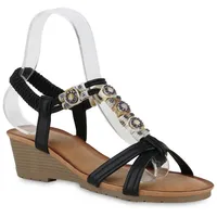 VAN HILL Damen Keilsandaletten in Schwarz