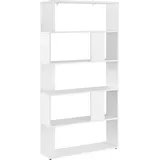 [en.casa] Bücherregal Aneby 159x80x24cm mit 5 Ablageflächen Weiß