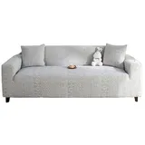 Lollanda Sofahusse Stretch-Sofabezug Elastisch Couch Sesselbezug mit dezentem Muster grau 145 cm