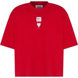 EA7 Unisex. 7X000038_AF13243 Kurzarm-T-Shirt rot (L), Lässig, Baumwolle
