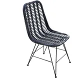 Chillvert - Sessel Aus Natürliches Rattan Esszimmer Parma 46x60x92 Cm Schwarz