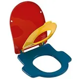 Villeroy & Boch O.novo kids WC-Sitz mit Deckel, für Kinder, Scharniere Edelstahl, Ocean Blue/Sunshine Yellow/Cherry Red