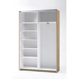 Pol-Power Schwebetürenschrank Fast 125 x 195 x 38 cm Eiche