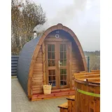 Sauna Holz Außensauna Gartensauna Saunas Finnische Ofen Saunahaus 240x590cm