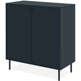 furn.design Kommode blau 80/90 cm 2-türig 4 Fächer, modern, Barina