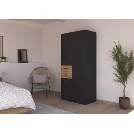 Rauch Drehtürenschrank »Kleiderschrank Schrank Garderobe MAIKA mit Dekor-Front«, 2 Schubladen, in verschiedenen Breiten, Höhen, Farben, MADE IN GERMANY, grau