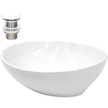 luxebath Aufsatzwaschbecken Oval 41 x 14,2 cm