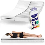 Mister Sandman Ergonomische 7-Zonen Kaltschaummatratze 140x190 cm – Wendematratze mit Zwei Härtegraden (H2/H3) – Bezug abnehmbar & waschbar – Rollmatratze – Made in Germany (Höhe: 18cm)