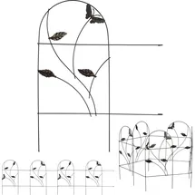 Relaxdays 20 x Beetzaun Schmetterling Design, schwarz