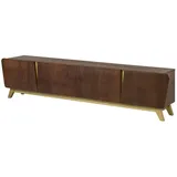 MASSIVMOEBEL24.DE BUTTERFLY TV-Board 240x40x55 cm Braun Massivholz