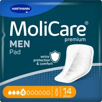 MoliCare MEN Pad 4 Tropfen Diskrete Inkontinenzeinlagen, Schutz bei leichtem bis mäßigem Auslaufen, Auslaufschutz, Sofort-Trocken-Gefühl, fortschrittlicher Hautschutz, 14 Stück