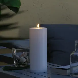 MARELIDA XXL LED Kerze Outdoorkerze H: 27,5cm D: 10cm Timer Sensor weiß für Außen Höhe)