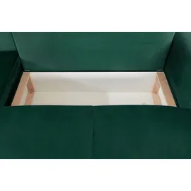 Home Affaire Ecksofa HOME AFFAIRE "Györ", grün (dunkelgrün), B:235cm H:88cm T:160cm, Microfaser (100% Polyester);Luxus-Microfaser Lederoptik (100% Polyester);Struktur (100% Polyester);Samtoptik (100% Polyester);Struktur weich (100% Polyester), Sofas, Ecksofa, L-Form,