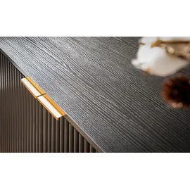 FineBuy Sideboard 120 x 80 x 40 cm Schwarz / Eiche Dekor