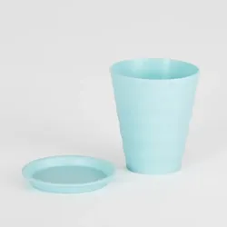 6 Becher 250 ml blau Fuji – 100% abbaubar, spülmaschinenfest, nachhaltig