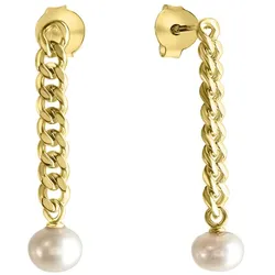 Celesta Ohrring 925/- Sterling Silber gelb vergoldet Weiss Damen 