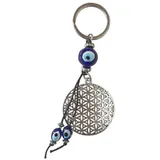 Saraswati Schlüsselanhänger "Blume des Lebens / Nazar"