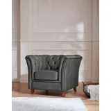 Home Affaire Chesterfield-Sessel »Reims Cocktailsessel, Sessel«, mit echter Chesterfield-Knopfheftung, hochwertige Verarbeitung grau