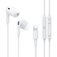 Kopfhörer für iPhone, [Apple MFI-Zertifiziert] Kabelgebundener In-Ear-Kopfhörer mit Mikrofon und Lautstärkeregler, Geräuschisolierender Stereo-Lightning-Ohrhörer für iPhone 14 Pro/14/13/12/SE/11/X/8