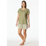 SCHIESSER Shorty Pyjama grün 42