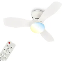 B.K.Licht Deckenventilator 60 cm Weiß
