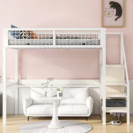 lanki international gmbh Hochbett Odikalo 90 x 200 cm weiß