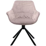 dynamic24 Polsterstuhl Berlin, Armlehnstuhl mit Wabensteppung Samt Rose rosa