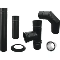 Bertrams Ofenrohr-Set Edelstahl 6-tlg. Ø 80 mm Schwarz