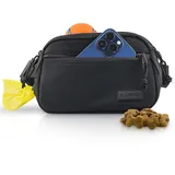 Fluffez Leckerlitasche für Hunde – Bauchtasche mit verschließbaren Innentaschen und separatem Reißverschluss - Gassi Tasche für das Hundetraining – Leckerlibeutel mit Kotbeutelspender