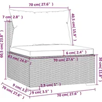 vidaXL Polyrattan Lounge-Sofa grau inkl. Kissen 317511