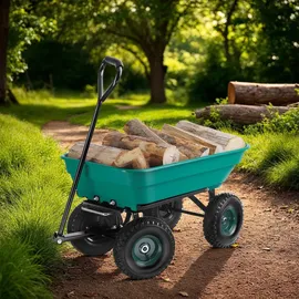 Tectake Bollerwagen Gartenwagen mit Kippfunktion grün