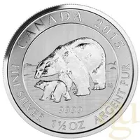 Royal Canadian Mint 1.5 Unzen Silbermünze Kanada Polarbär 2015