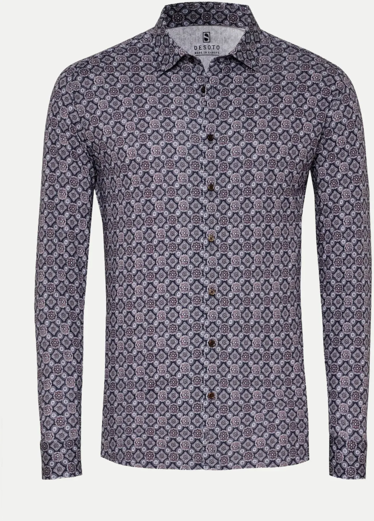 Slim-Fit Jerseyhemd mit Print Blau XL