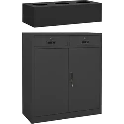 Büroschrank mit Pflanzkasten Anthrazit 90x40x125 cm Stahl