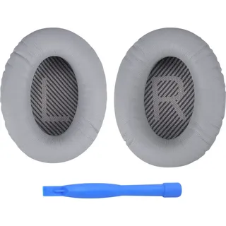 MMobiel Ersatz Ohrpolster für Bose QC35/QC35 II – Memory- Schaumstoff und Protein PU Kopfhörer Ohrpolster – Hellgrau