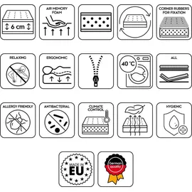 matratzen discount Weicher viskoelastischer Matratzentopper 140 x 200 cm weiß