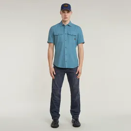 G-Star Slim Fit Kurzarmhemd Blau XS