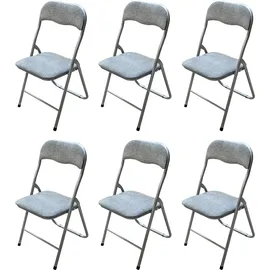 Hti-Living Klappstuhl Dima Fabric grau 6er Set