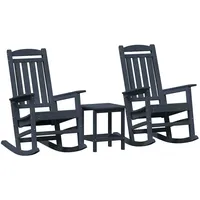 VidaXL 3 Teile Garten Lounge Set Marineblau HDPE
